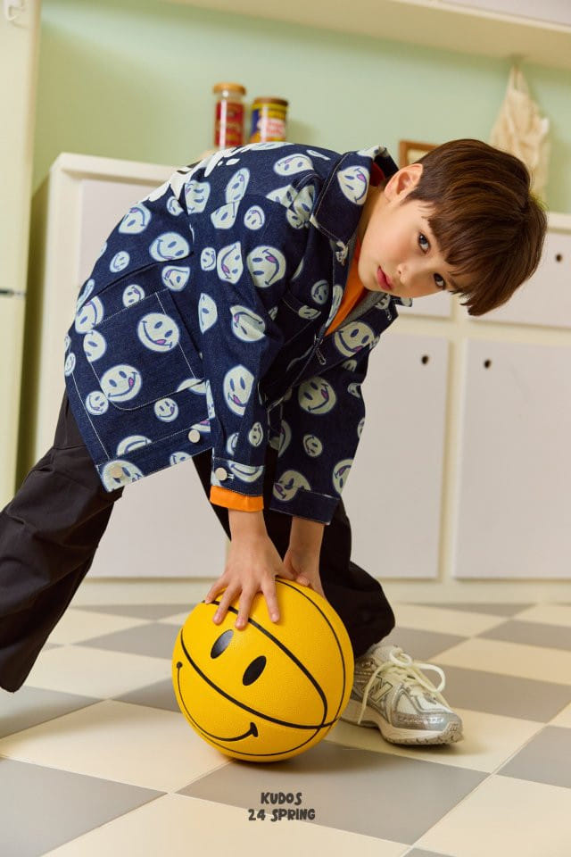 Kudos - Korean Children Fashion - #childofig - Smile Denim Jacket - 4