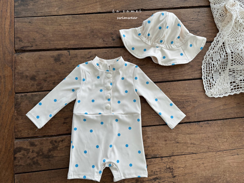 La Camel - Korean Baby Fashion - #babyoninstagram - Dot Swim Hat - 2