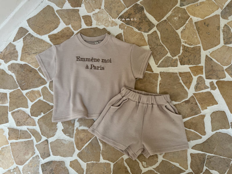 La Camel - Korean Children Fashion - #stylishchildhood - Moi Waffle Top Bottom Set - 4