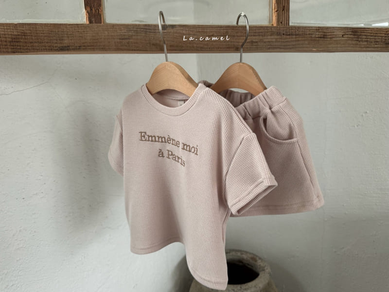 La Camel - Korean Children Fashion - #childrensboutique - Moi Waffle Top Bottom Set - 5