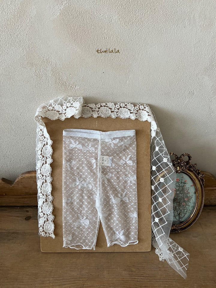 Lala - Korean Baby Fashion - #babygirlfashion - Ribbon Cropped Shorts Leggings