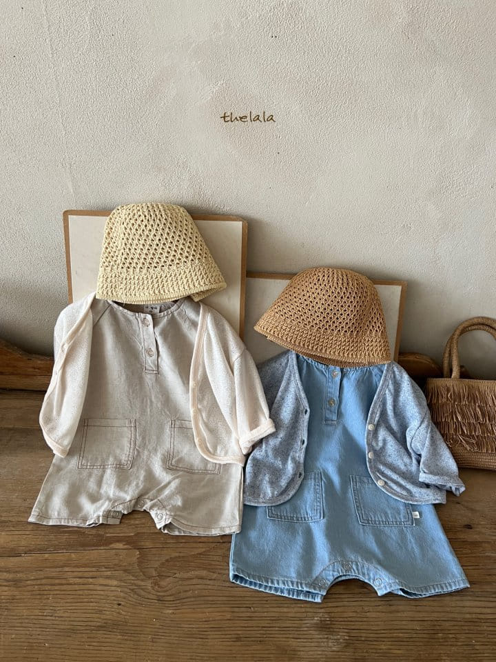 Lala - Korean Baby Fashion - #babygirlfashion - Linen Denim Body Suit - 8