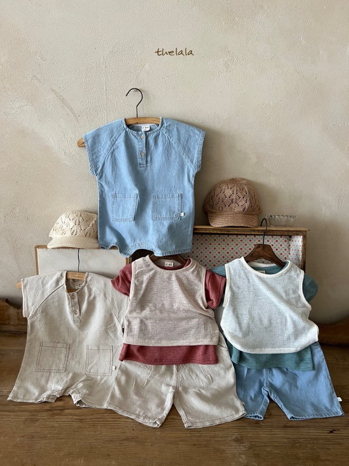Lala - Korean Children Fashion - #kidsstore - Linen Denim Cropped Shorts - 8