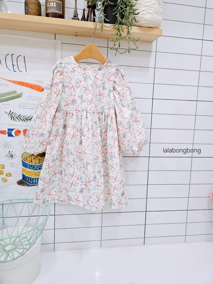 Lalabongbong - Korean Children Fashion - #kidzfashiontrend - Rabbit Ribbon One-Piece