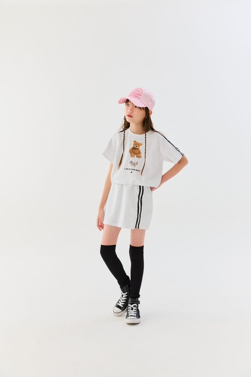 Lilas - Korean Children Fashion - #magicofchildhood - Bear Ribbon Top Bottom Set - 6