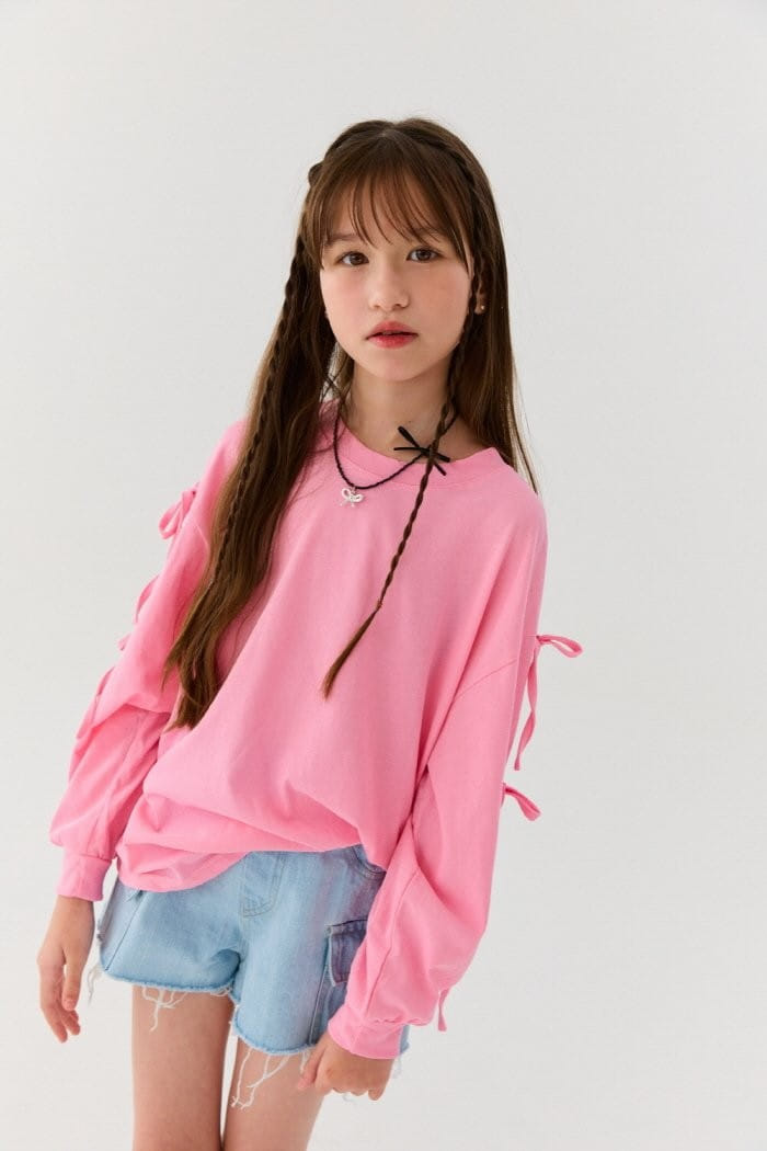 Lilas - Korean Children Fashion - #magicofchildhood - Reach Ribbon Loose Tee - 10