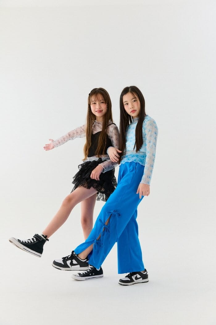 Lilas - Korean Children Fashion - #minifashionista - Ribbon Mesh Tee - 10