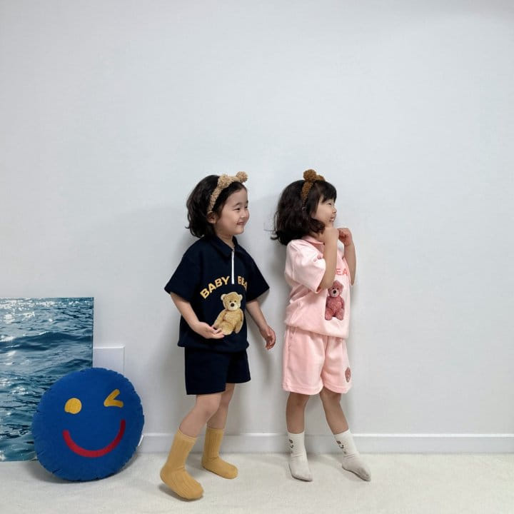 Little Rabbit - Korean Children Fashion - #discoveringself - Collar Bear Top Bottom Set - 7