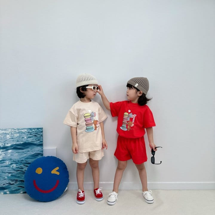 Little Rabbit - Korean Children Fashion - #magicofchildhood - Macaroon Top Bottom Set