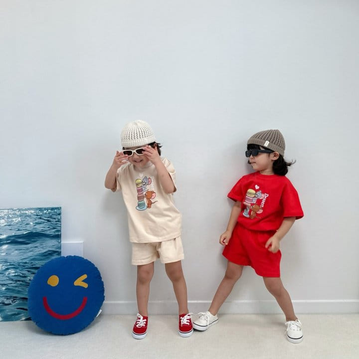 Little Rabbit - Korean Children Fashion - #prettylittlegirls - Macaroon Top Bottom Set - 3