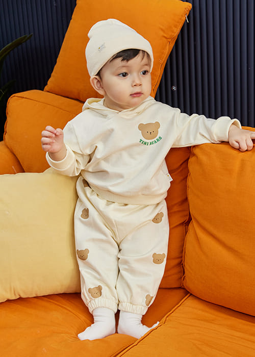 Littletini - Korean Baby Fashion - #babyoutfit - Puni Hoody Top Bottom Set