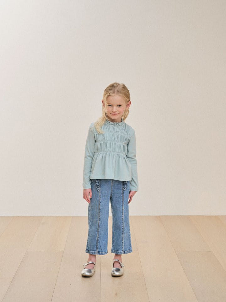 Lolobole - Korean Children Fashion - #kidsstore - Lady Frill Denim Pants - 3