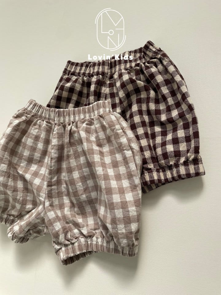 Lovin - Korean Children Fashion - #fashionkids - Check Pumpkin Pants - 3