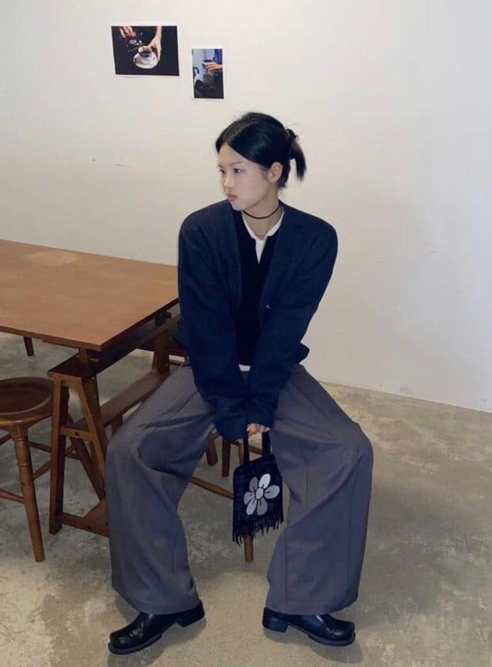Lowell - Korean Women Fashion - #momslook - Bitter Bocowl Cardigan