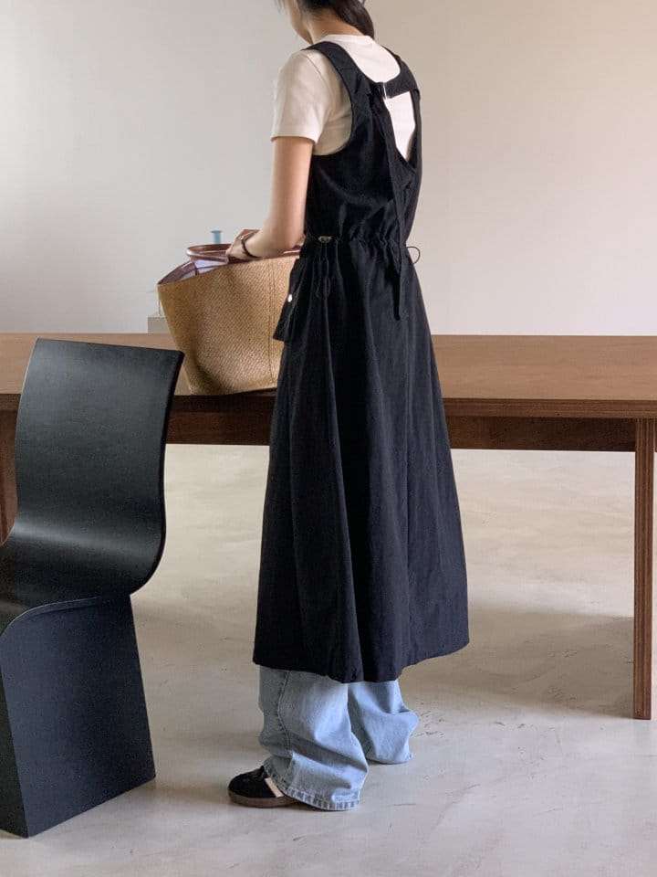 Lowell - Korean Women Fashion - #momslook - Touch Buckle Long One-Piece - 5