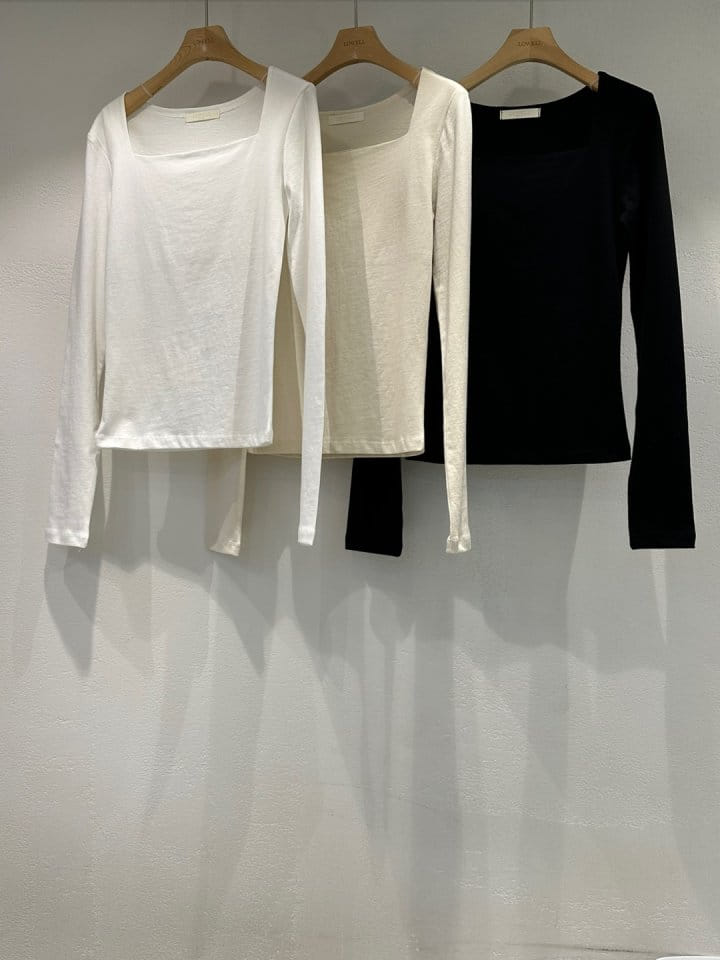 Lowell - Korean Women Fashion - #momslook - More Square Neck Tee - 8