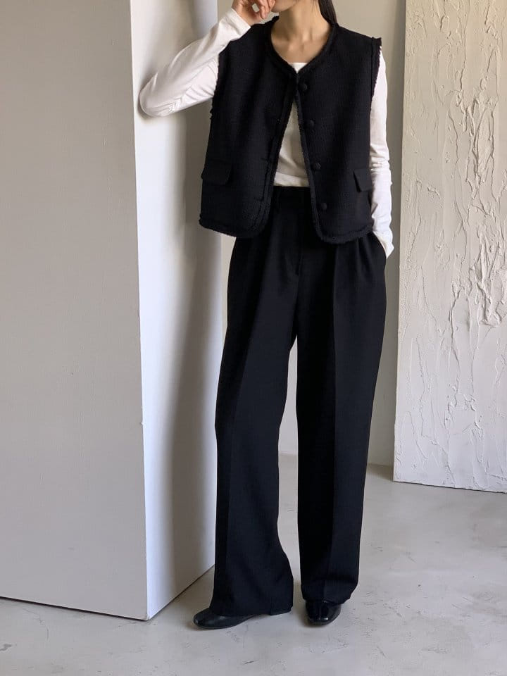 Lowell - Korean Women Fashion - #vintagekidsstyle - Day Tweed Vest - 4