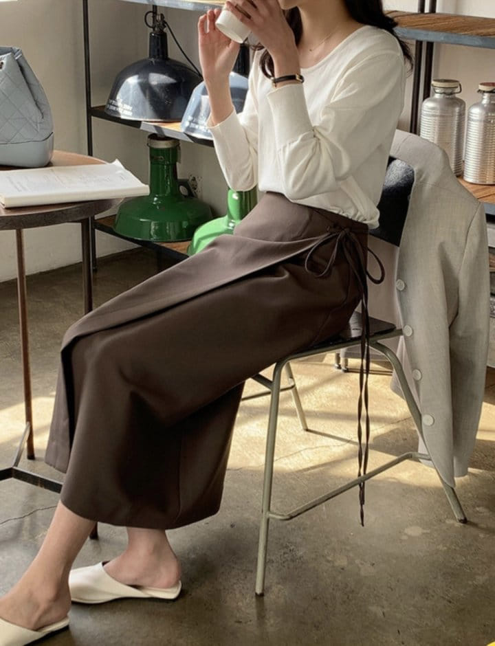 Lowell - Korean Women Fashion - #romanticstyle - Lotte Wrap Skirt - 7