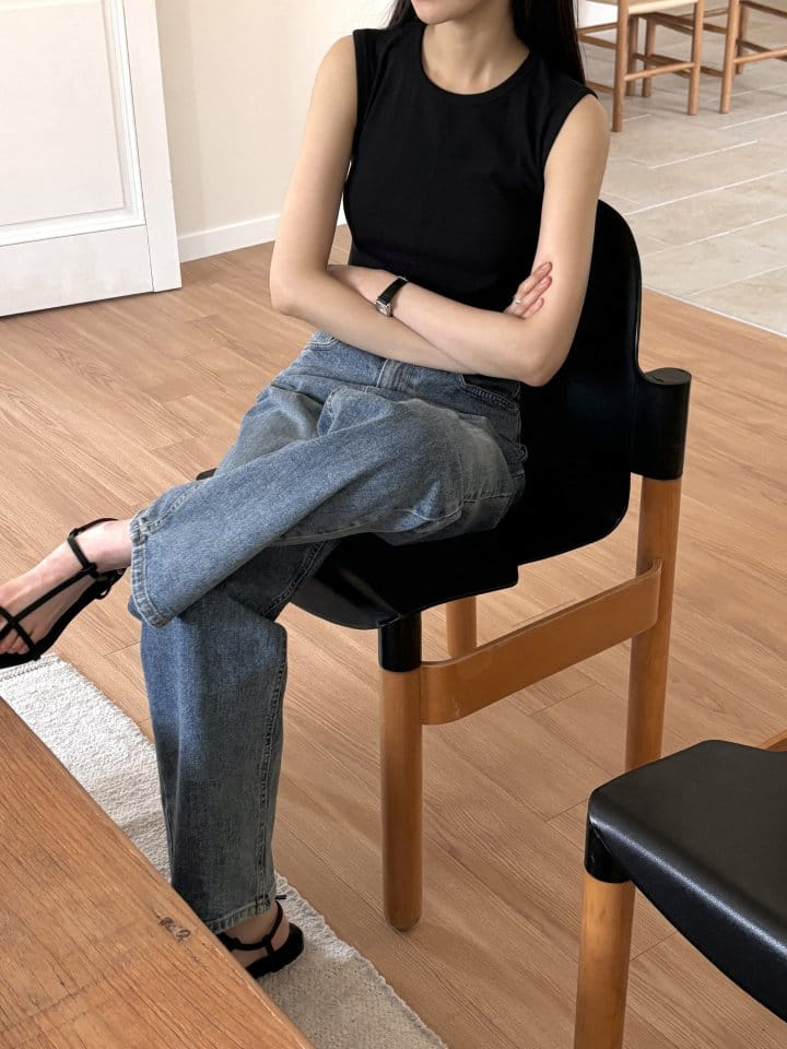 Lowell - Korean Women Fashion - #shopsmall - Tencel Rib Sleeveless Tee - 2