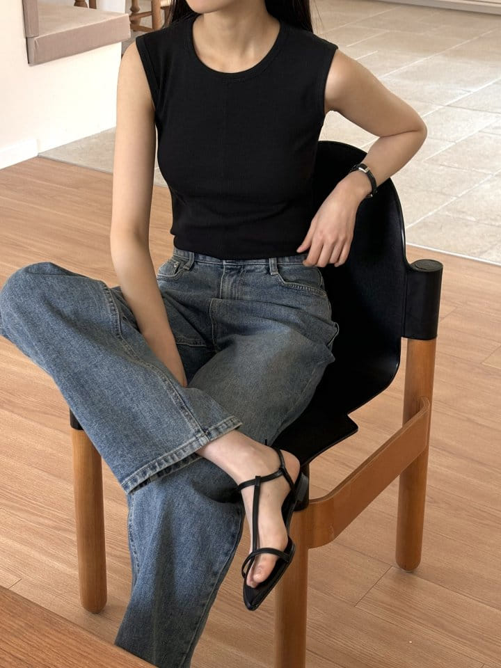 Lowell - Korean Women Fashion - #thatsdarling - Tencel Rib Sleeveless Tee - 4