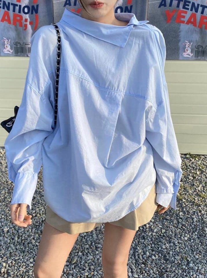 Lowell - Korean Women Fashion - #womensfashion - Cowl Neck Blouse - 3