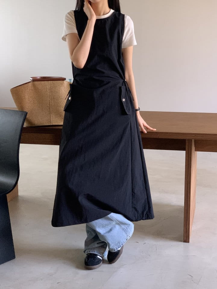 Lowell - Korean Women Fashion - #womensfashion - Touch Buckle Long One-Piece - 2