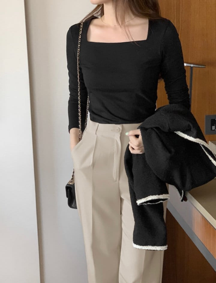 Lowell - Korean Women Fashion - #womensfashion - More Square Neck Tee