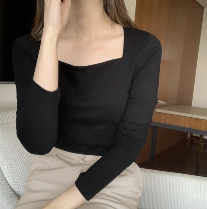 Lowell - Korean Women Fashion - #womensfashion - More Square Neck Tee - 3