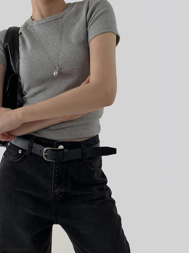 Lowell - Korean Women Fashion - #womensfashion - Hoose Rib Short Sleeve Tee - 5