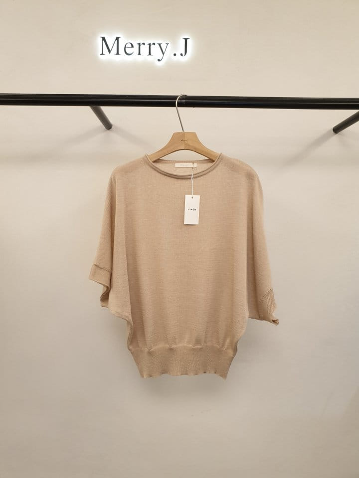 Merry J - Korean Women Fashion - #womensfashion - Linen Cape Short Sleeve Knit - 4
