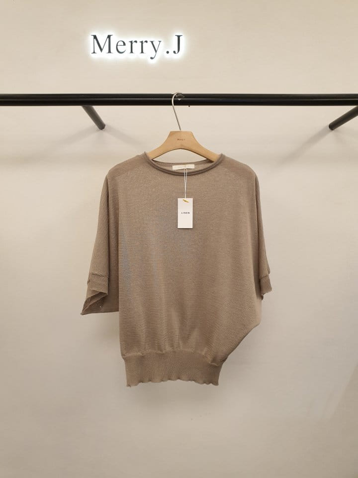 Merry J - Korean Women Fashion - #womensfashion - Linen Cape Short Sleeve Knit - 3
