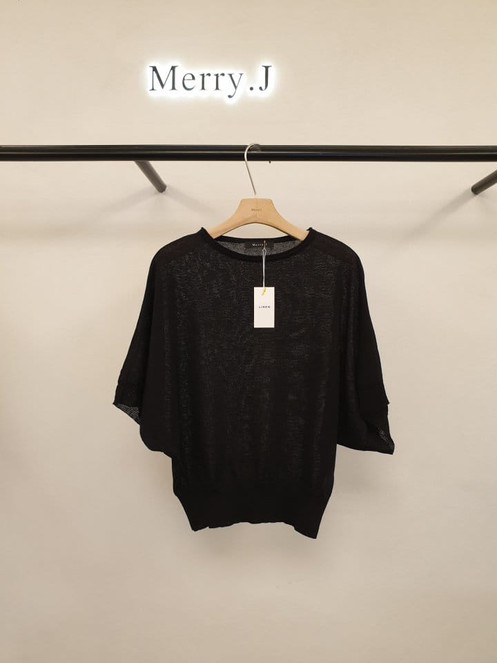 Merry J - Korean Women Fashion - #womensfashion - Linen Cape Short Sleeve Knit - 5