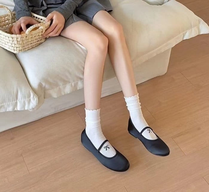 Miso - Korean Children Fashion - #kidzfashiontrend - Adult Instep Ribbon Socks - 8