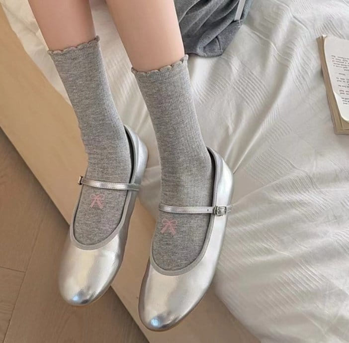 Miso - Korean Children Fashion - #littlefashionista - Adult Instep Ribbon Socks - 10
