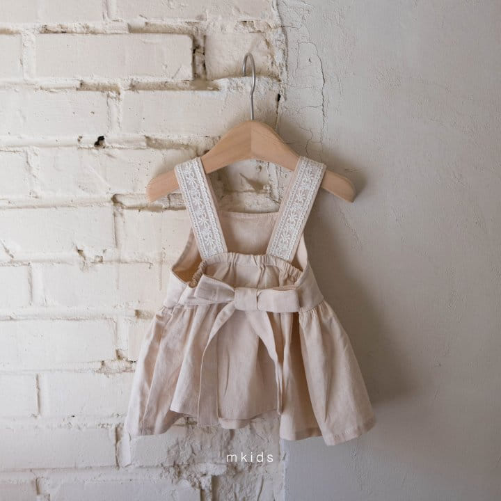 Mkids - Korean Baby Fashion - #babyfever - Linen Lace Top Bottom Set - 3