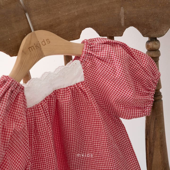 Mkids - Korean Baby Fashion - #onlinebabyshop - Anna Check  Blouse - 2