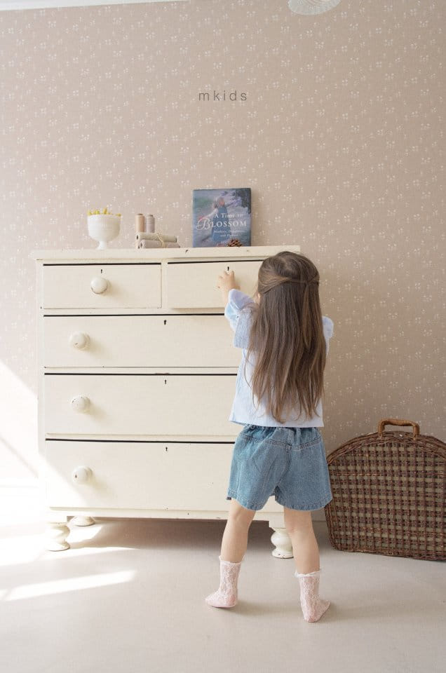 Mkids - Korean Children Fashion - #kidzfashiontrend - Ann Wrap Denim Shorts - 4