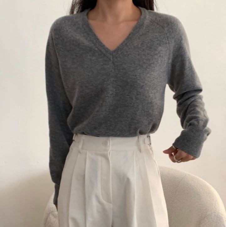 Moani - Korean Women Fashion - #momslook - V Neck W C Kint - 6