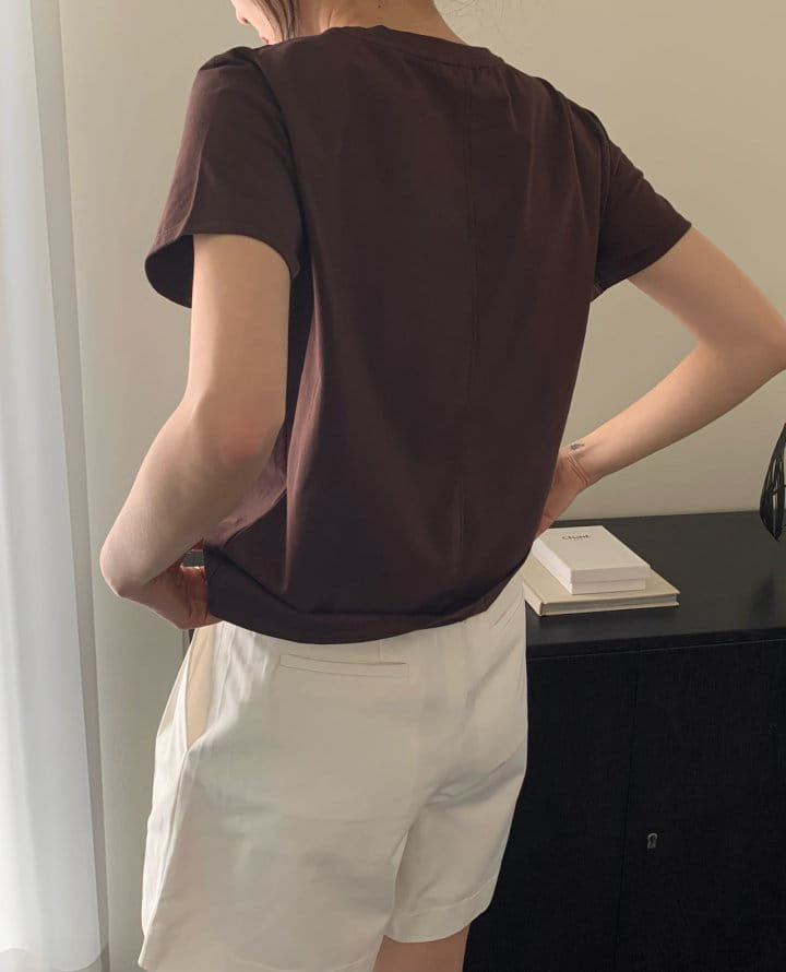 Moani - Korean Women Fashion - #momslook - Row Back Line Half Sleeve tee - 8