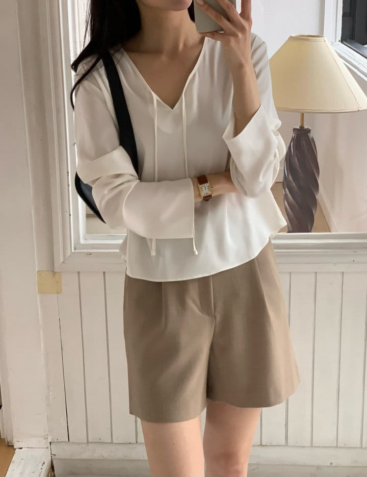 Moani - Korean Women Fashion - #momslook - silky string blouse - 9