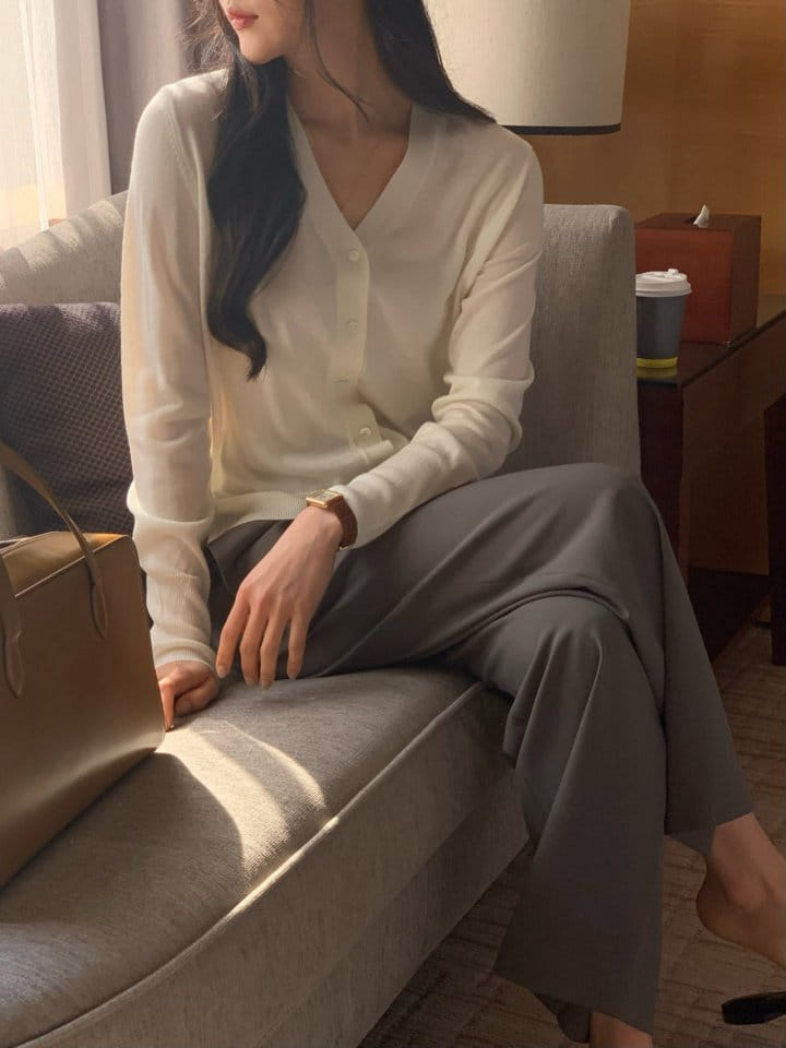 Moani - Korean Women Fashion - #momslook - Silk W Slim V Neck Cardigan - 10