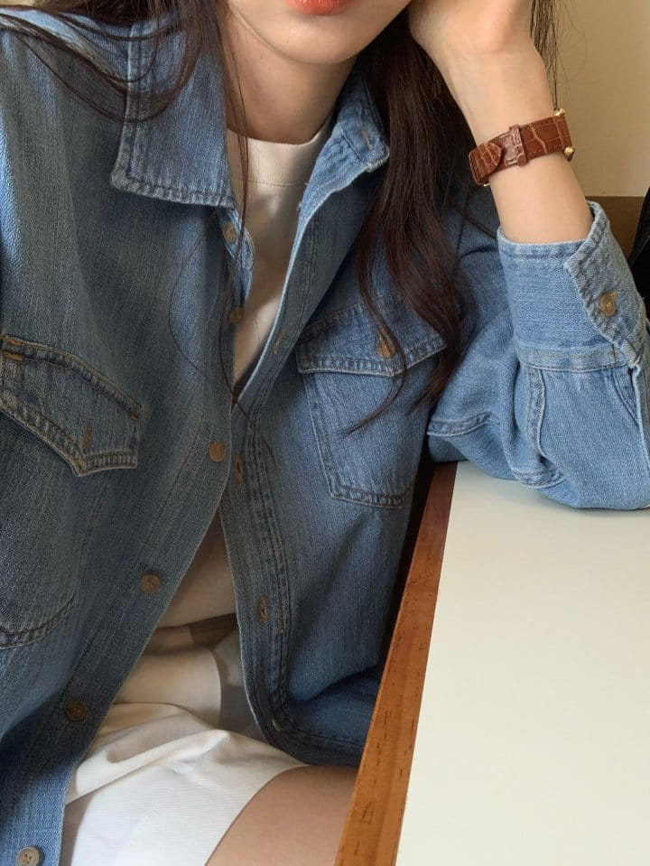 Moani - Korean Women Fashion - #momslook - Western Denim Shirts - 3