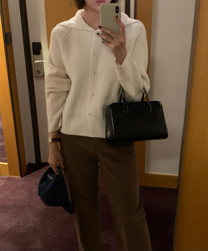 Moani - Korean Women Fashion - #restrostyle - Loe Collar Golgi Knit Cardigan