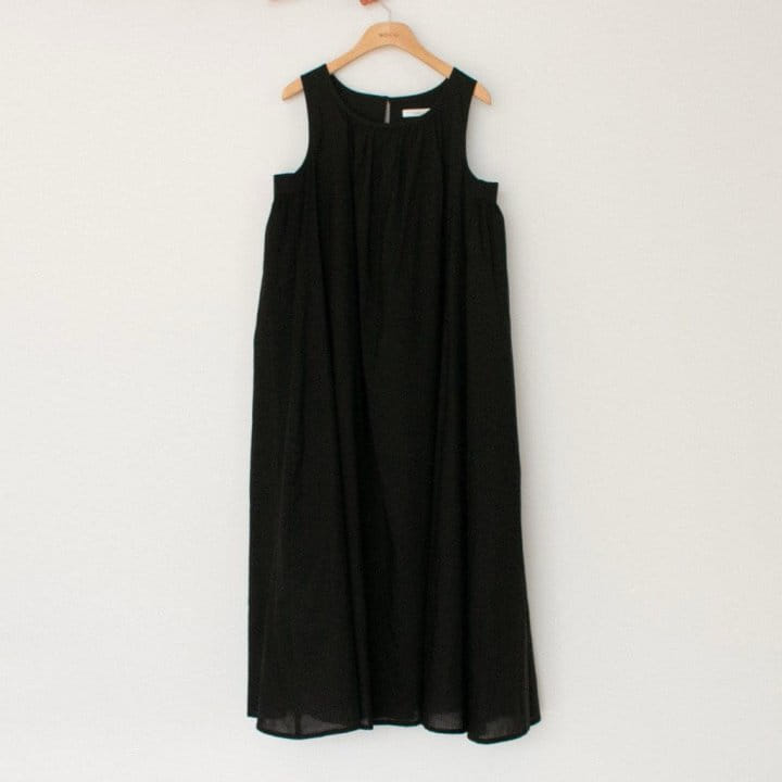 Moani - Korean Women Fashion - #romanticstyle - C Shirring Sleeveless One-piece - 2