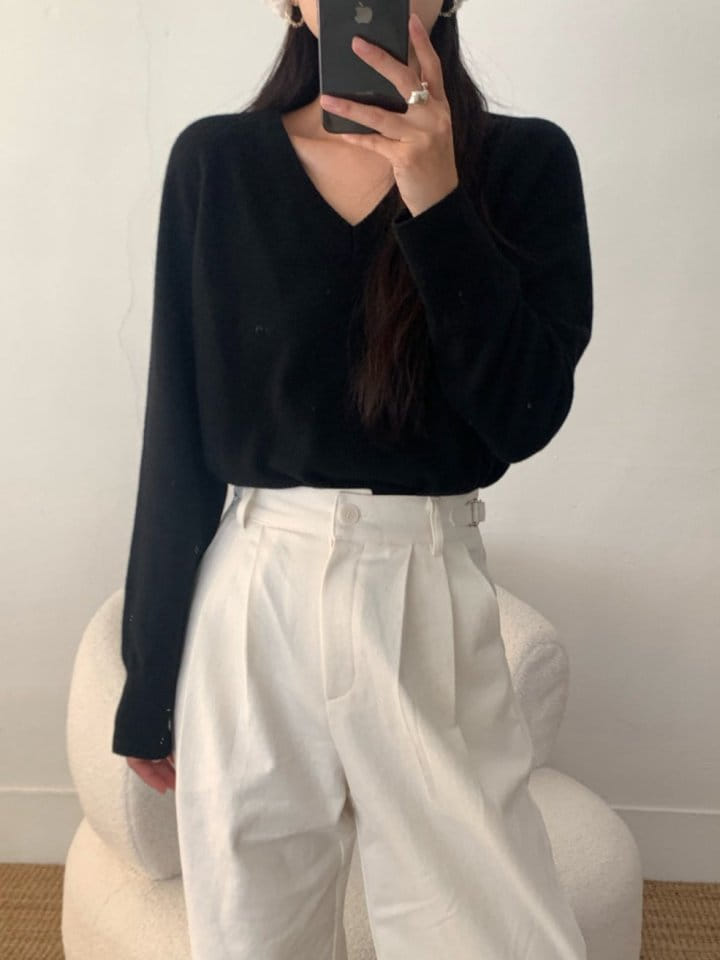 Moani - Korean Women Fashion - #shopsmall - V Neck W C Kint - 3