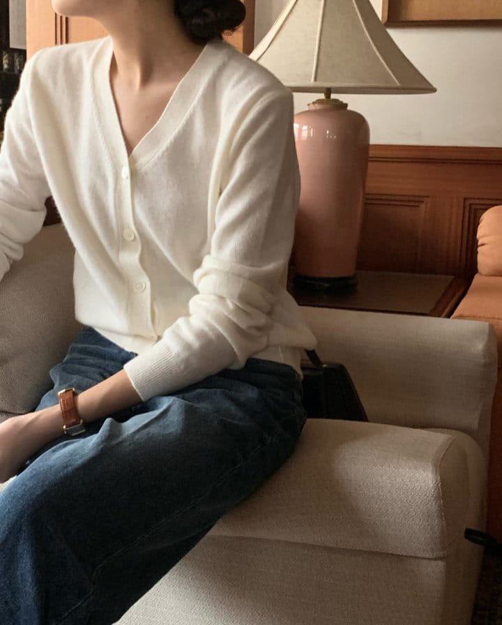 Moani - Korean Women Fashion - #romanticstyle - Tacit Stitch V Neck Cardigan - 4