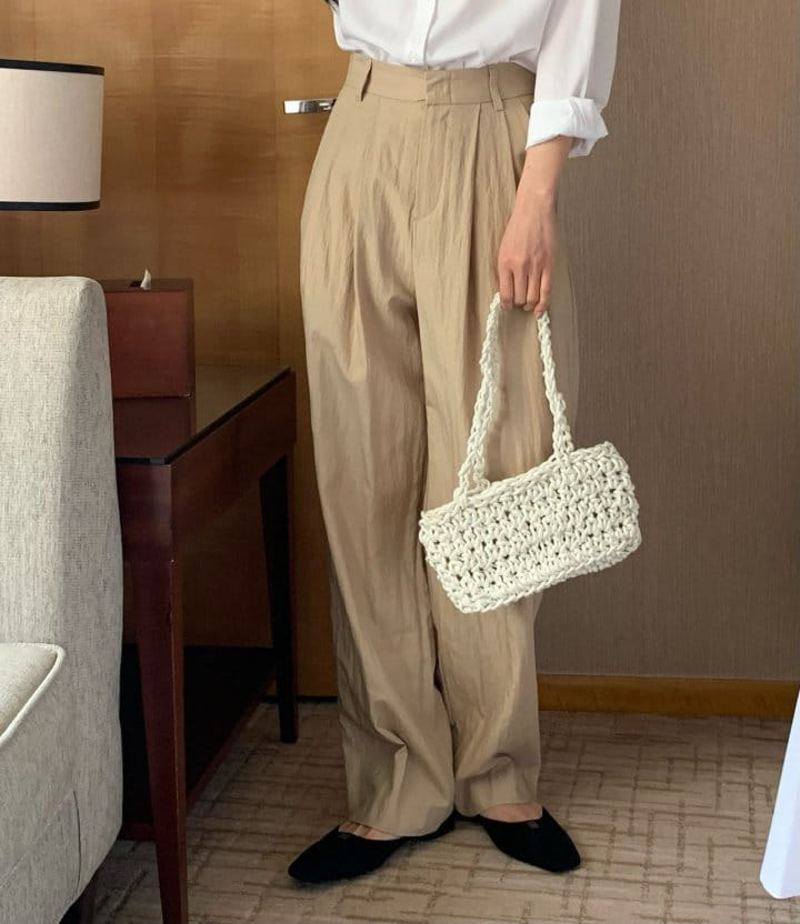 Moani - Korean Women Fashion - #thatsdarling - Leaves 2 Pintuck Wide Pants - 3