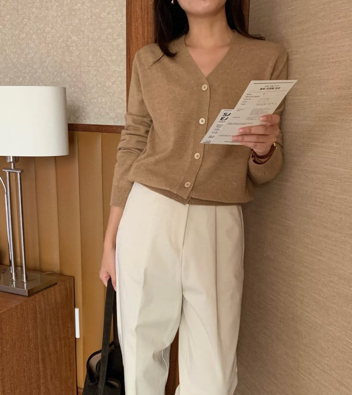 Moani - Korean Women Fashion - #thatsdarling - Tacit Stitch V Neck Cardigan - 5