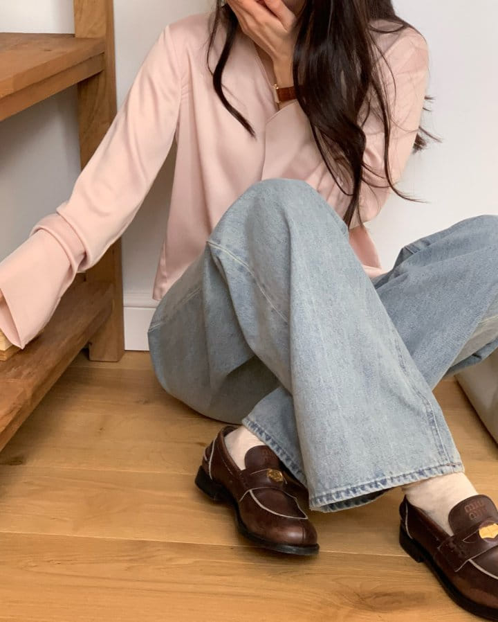 Moani - Korean Women Fashion - #vintageinspired - silky string blouse - 11
