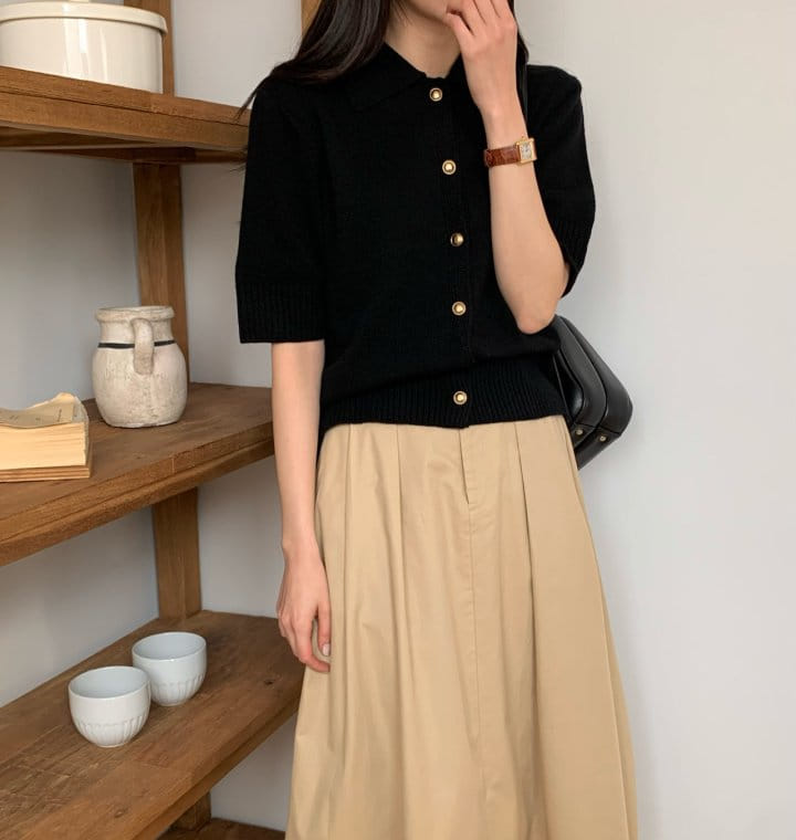 Moani - Korean Women Fashion - #womensfashion - Collar Button Heve Cardigan - 2